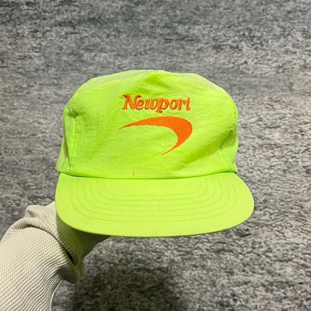 Vintage Newport Cigarettes Snapback Hat 90s Hipster Neon Green Adjustable‎ Cap